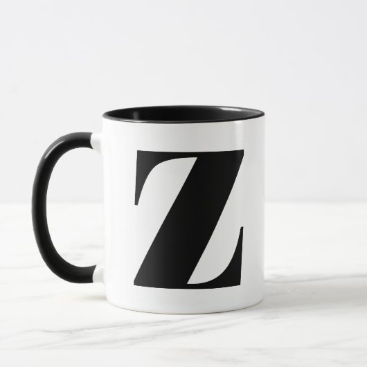 Modern Monogram Initiaal Letter Z Black en White Mok (Links)