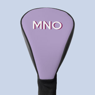 Modern Monogram Initiaal Lila Slagschaduw Golfheadcover