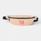 Modern Monogram Initiaal Naam Perzik Gradiënt Heuptasje (Voorkant)