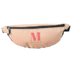 Modern Monogram Initiaal Naam Perzik Gradiënt Heuptasje