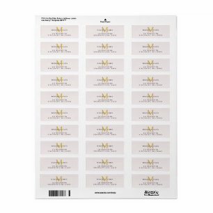 Modern Monogram Initiaal Naam Retouradres Label