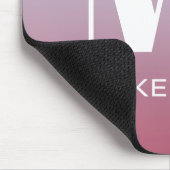 Modern Monogram Initiaal Naam Roze Blauw Verloop Muismat (Hoek)