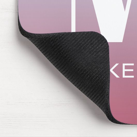 Modern Monogram Initiaal Naam Roze Blauw Verloop Muismat (Hoek)