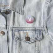 Modern Monogram Initiaal Naam Roze Blauw Verloop Ronde Button 3,2 Cm (In situ)