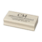 Modern Monogram Initiaal retouradres Rubber S Rubberstempel (Stempel)