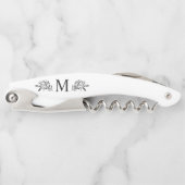 Modern Monogram Initiaal Rustic Botanical Kurkentrekker (Voorkant)