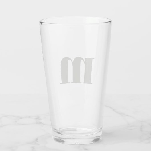 Modern Monogram Initiaal Sage Groen Glas (Achterkant)