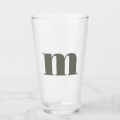 Modern Monogram Initiaal Sage Groen Glas (Voorkant)