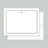Modern Monogram Initiaal Thin Border Professional Notitiekaartje