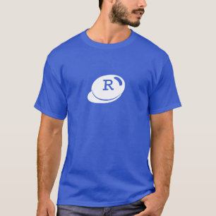 Modern Monogram Initiaal Voeg Jouw tekst Deep Blue T-shirt