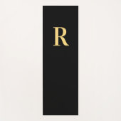 Modern Monogram Initiaal Zwart Goud Yogamat (Voorkant)