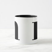 Modern Monogram Initial Letter N Black and White Mok (Midden)