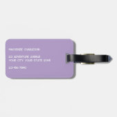 Modern Monogram Initial Lilac Pastel Bagagelabel (Achterkant horizontaal)