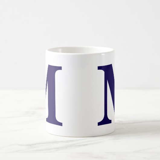 Modern Monogram Initial Modern Blue Coffee Mug  (Centre)