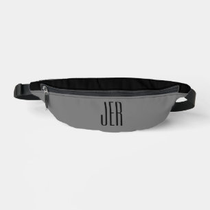  Modern Monogram Initialen Grijs Zwart Heuptasje