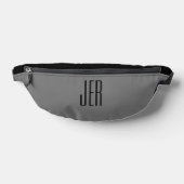  Modern Monogram Initialen Grijs Zwart Heuptasje (Liggend)