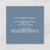 Modern Monogram Initialen Naam Dusty Blue Grey Vierkante Visitekaartje (Achterkant)