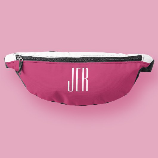  Modern Monogram Initialen Roze Wit Heuptasje