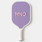 Modern Monogram Initials Drop Shadow Pastel Lilac Pickleball Paddle (Achterkant)