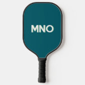 Modern Monogram Initials Drop Shadow Teal Green Pickleball Paddle (Achterkant)
