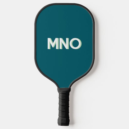 Modern Monogram Initials Drop Shadow Teal Green Pickleball Paddle (Achterkant)