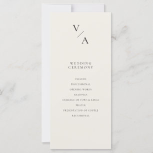 Modern Monogram Ivoor Wedding Programma
