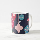 Modern Monogram kerstversieringen donkerblauw Koffiemok (Voorkant rechts)