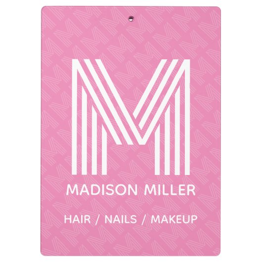 Modern monogram klembord (Achterkant)