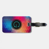 Modern Monogram Kleurrijk Geometrisch Patroon Bagagelabel (Achterkant horizontaal)