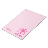 Modern monogram kleurrijk stijlvol roze notitieblok (Schuin)