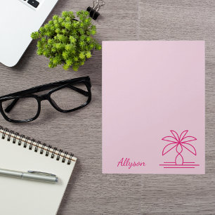 Modern monogram kleurrijk stijlvol roze notitieblok