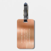 Modern Monogram Koper Metaalglans  Bagagelabel (Achterkant verticaal)