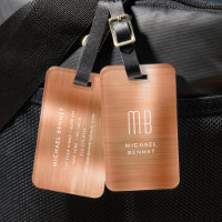Modern Monogram Koper Metaalglans