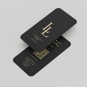 Modern Monogram L Elegant Company Logo Zwart Goud Visitekaartje