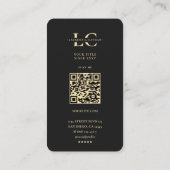 Modern Monogram L Zwart Goud Professioneel Logo Visitekaartje (Achterkant)