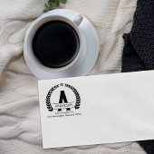 Modern Monogram Laurel, Aangepast retouradres Rubberstempel