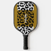 Modern Monogram Leopard Dierlijke Huidpatroon Pickleball Paddle (Voorkant)