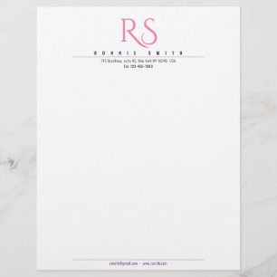 Modern Monogram Letterhead Briefhoofd