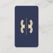 Modern Monogram Logo C Initiaal Donkerblauw Goud Visitekaartje (Voorkant)