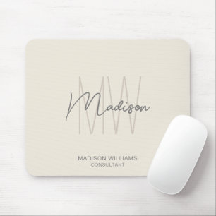 Modern Monogram Logo Crème Tan Consultant Muismat