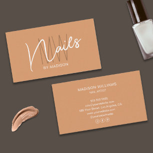 Modern Monogram Logo Nagelkunstenaar Visitekaartje