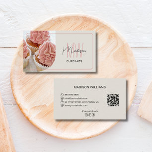 Modern Monogram Logo QR Bakkerij Visitekaartje