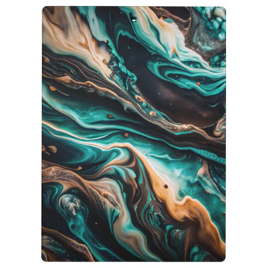 Modern Monogram Marmer Klembord (Achterkant)