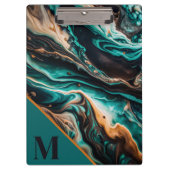 Modern Monogram Marmer Klembord (Voorkant)