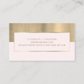 Modern monogram metaalgoud & roze advies visitekaartje (Achterkant)