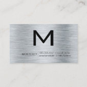 Modern monogram | Metallic geborstelde achtergrond Visitekaartje (Voorkant)
