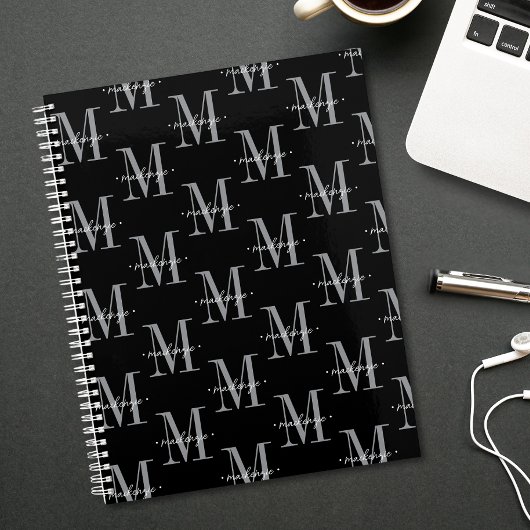 Modern Monogram Minimaal Zwart Wit Planner