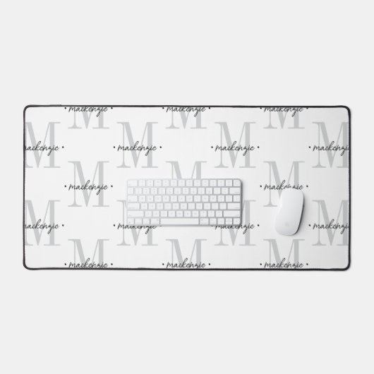 Modern Monogram Minimal Black White (Clavier et souris)