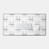 Modern Monogram Minimal Black White Bureaumat (Keyboard & Muis)