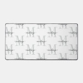 Modern Monogram Minimal Black White Bureaumat (Voorkant)